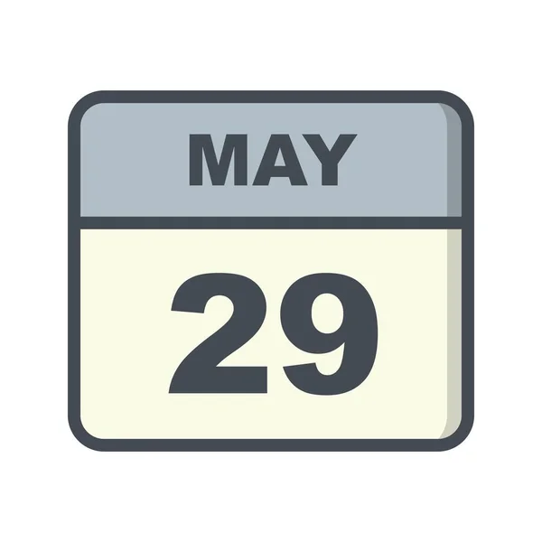 29 de maio Data em um calendário de um único dia — Fotografia de Stock