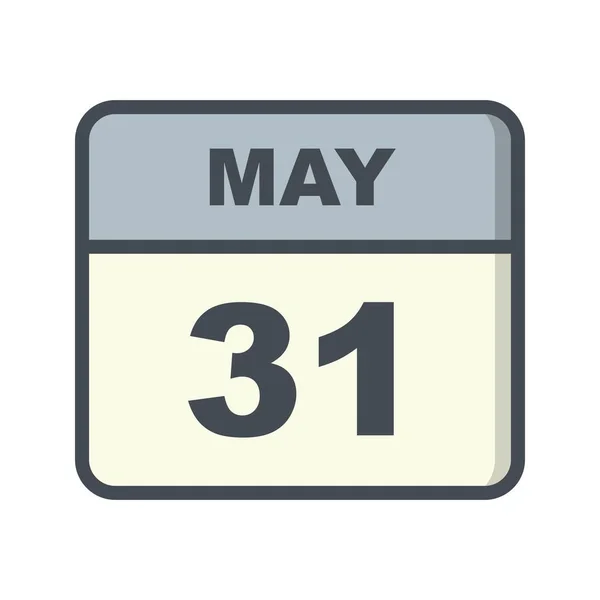 31 maggio Data in un Calendario di un giorno — Foto Stock