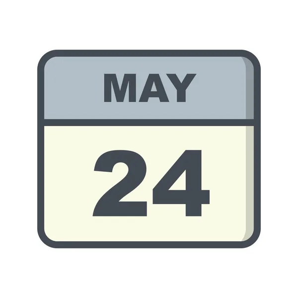 24 de maio Data em um calendário único dia — Fotografia de Stock