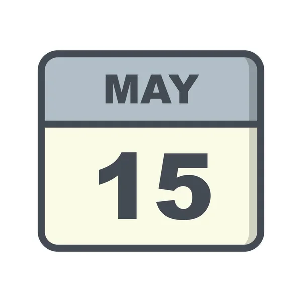 May 15th Date on a Single Day Calendar — Stock Photo, Image