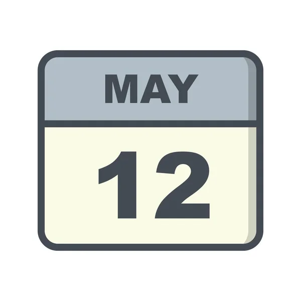 在单日日历上的5月12日日期 — 图库照片
