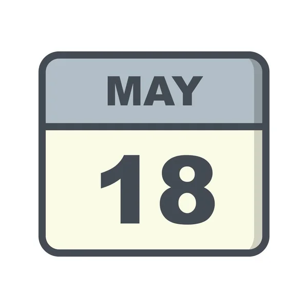 May 18th Date on a Single Day Calendar — Stock Photo, Image