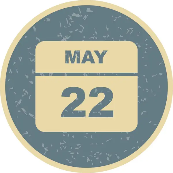 22 maj datum på en enda dag kalender — Stockfoto