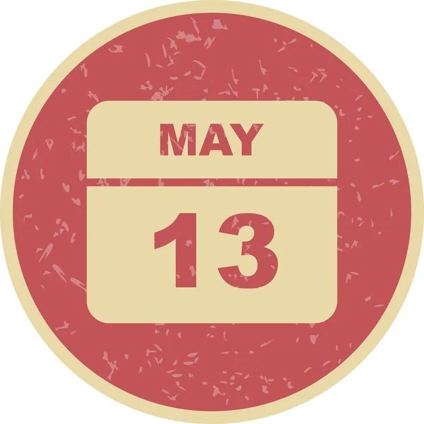 13 maj datum på en enda dag kalender — Stockfoto
