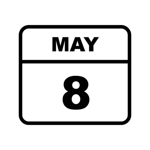 May 8th Date on a Single Day Calendar — Stock Photo, Image