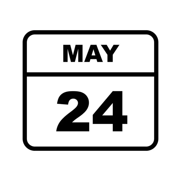 24 de mayo Fecha en un calendario de un solo día — Foto de Stock