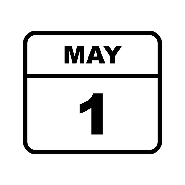 01 de maio Data em um calendário de um único dia — Fotografia de Stock