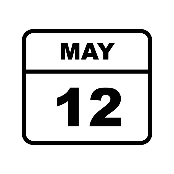 12 de maio Data em um calendário único dia — Fotografia de Stock