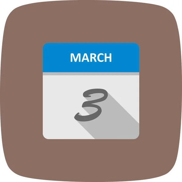 03 maart datum op een enkele dag kalender — Stockfoto