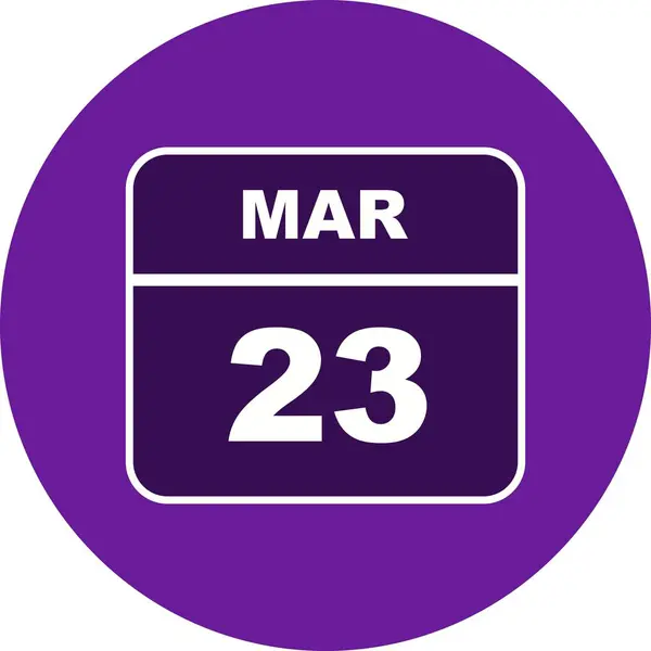 23 mars datum på en enda dag kalender — Stockfoto