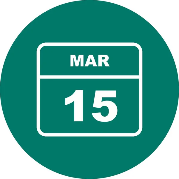 March 15th Date on a Single Day Calendar — Stock Photo, Image