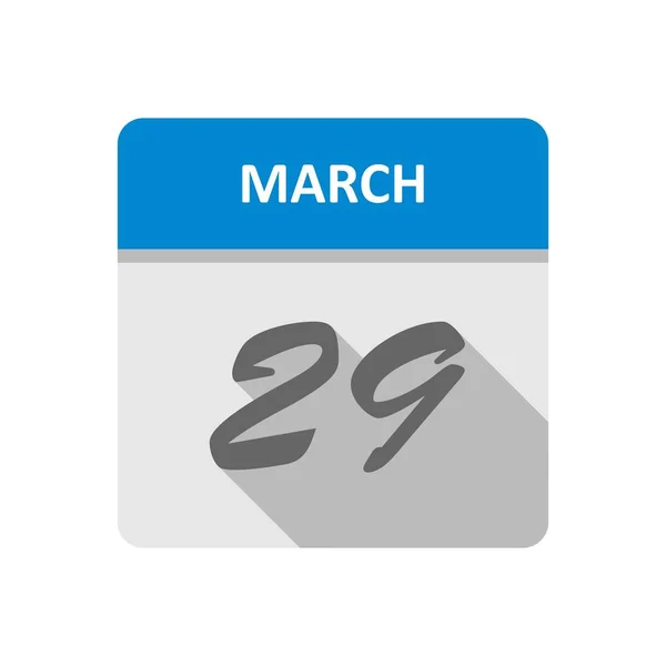 29 de marzo Fecha en un calendario de un solo día — Foto de Stock