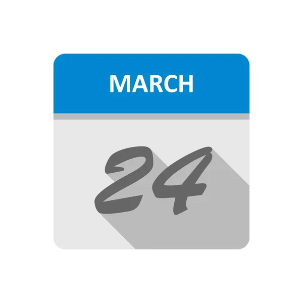 24 марта в календаре одного дня — стоковое фото