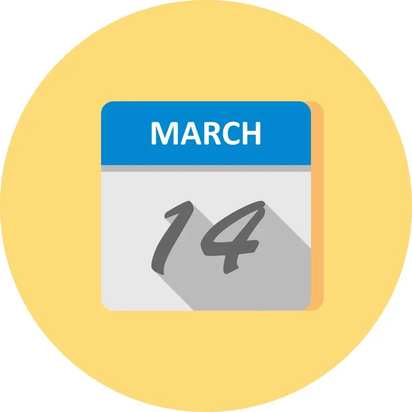 14 mars Date sur un calendrier d'un seul jour — Photo