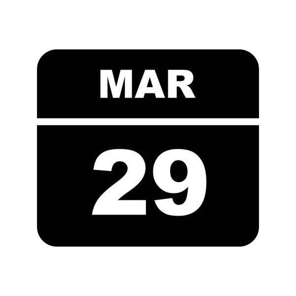 29th Μαρτίου ημερομηνία σε ημερολόγιο μίας ημέρας — Φωτογραφία Αρχείου