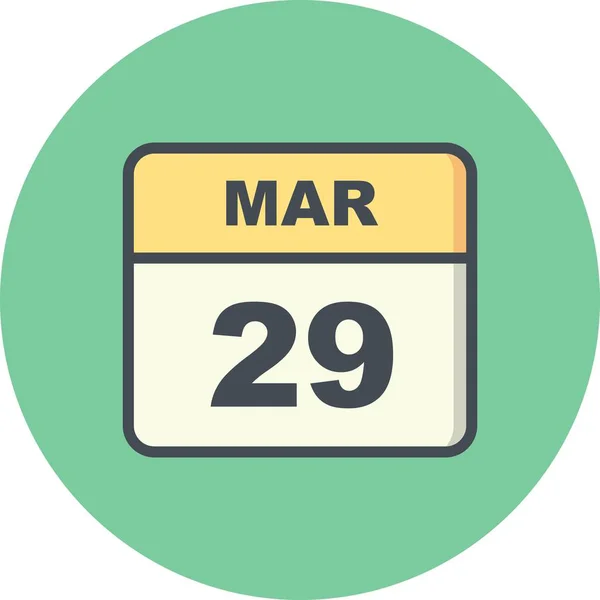 March 29th Date on a Single Day Calendar — Stock Photo, Image