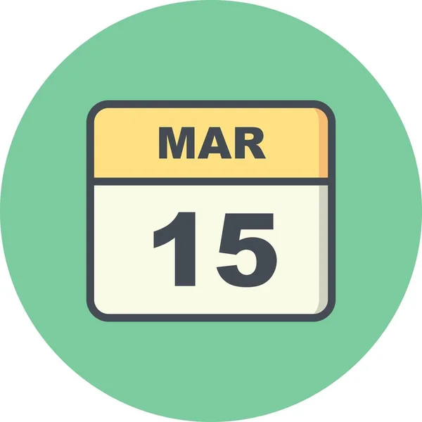 March 15th Date on a Single Day Calendar — Stock Photo, Image