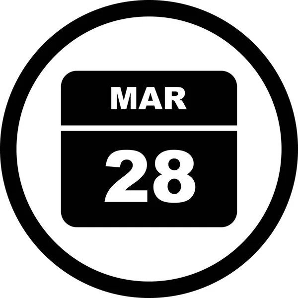 28 mars datum på en enda dag kalender — Stockfoto