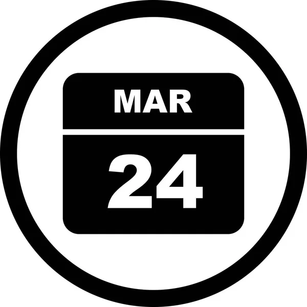 24 mars datum på en enda dag kalender — Stockfoto