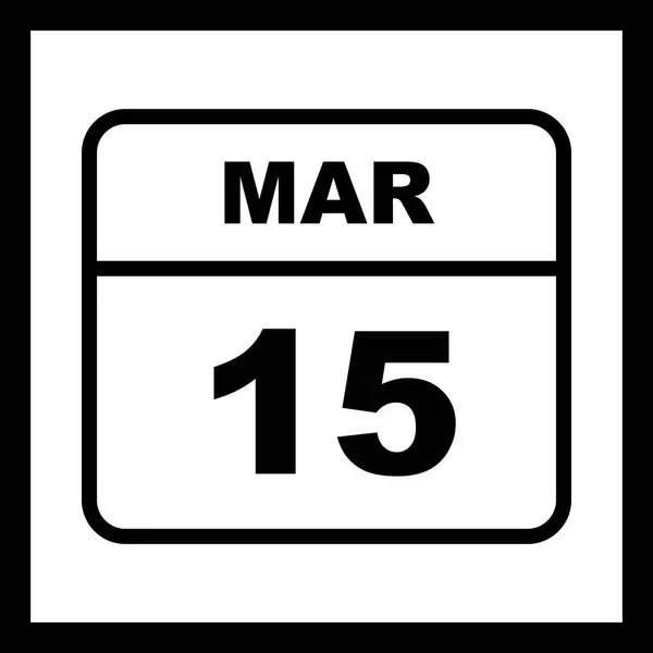 15 mars datum på en enda dag kalender — Stockfoto