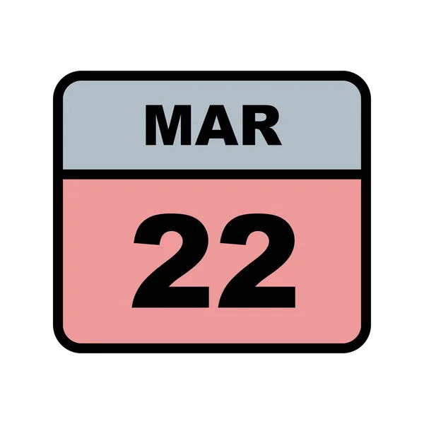 22 березня на день одноденного календаря — стокове фото
