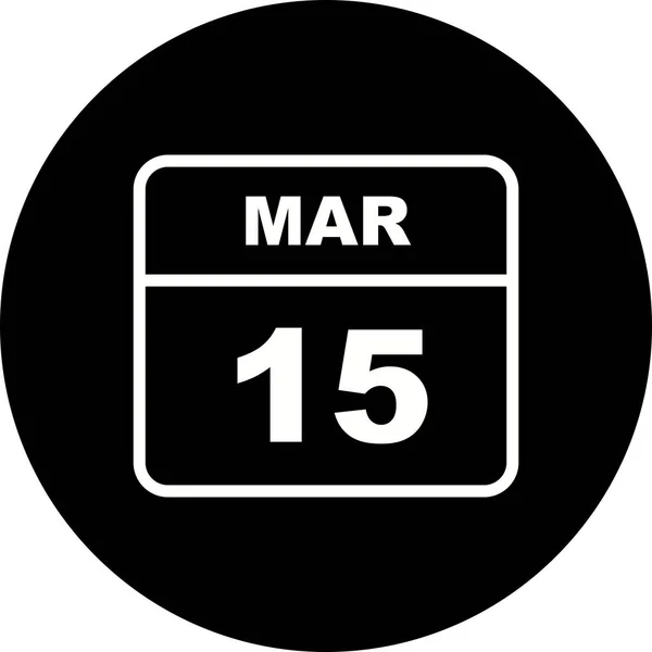 15 mars datum på en enda dag kalender — Stockfoto