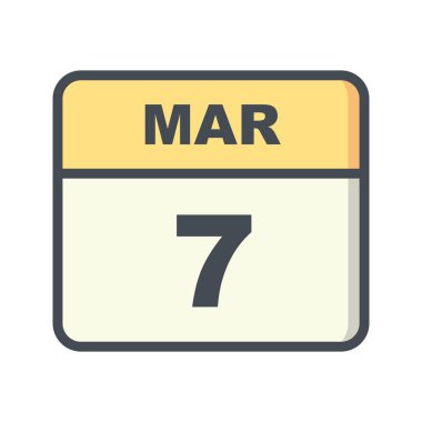 7 Mart Tarih tek bir gün takvimi