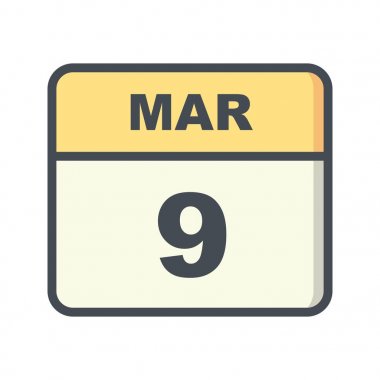 9 Mart tarihi bir tek gün takvimi