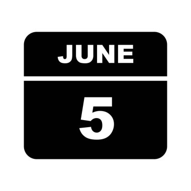 5 Haziran tarihinde tek bir gün takvimi