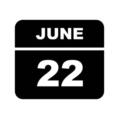 22 Haziran Tarih tek günlük takvim