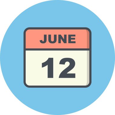 12 Haziran Tarih tek günlük takvim