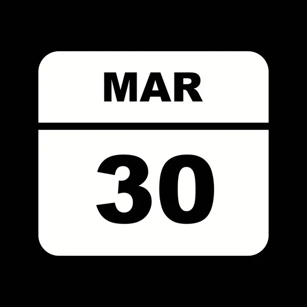 30 березня на день одноденного календаря — стокове фото