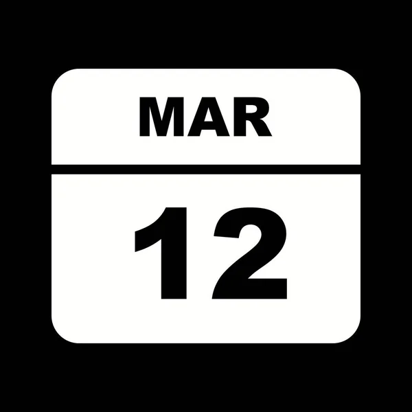 3月12日、1日のカレンダー — ストック写真