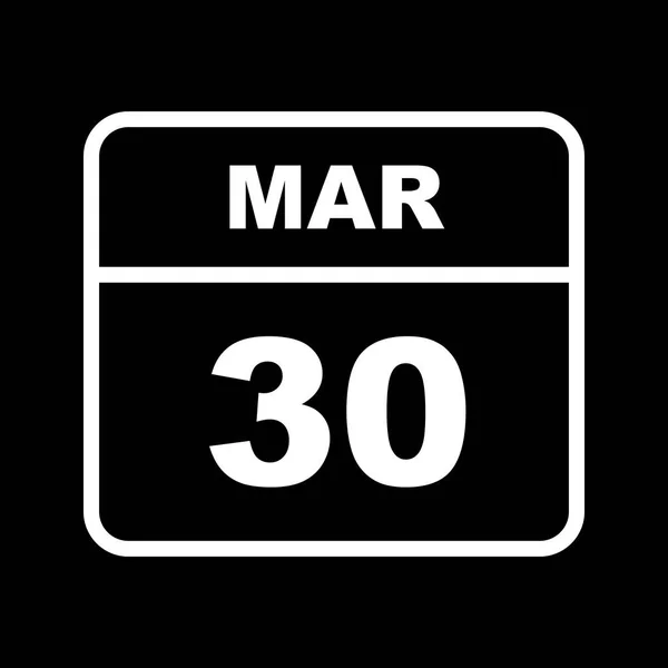 30 mars datum på en enda dag kalender — Stockfoto