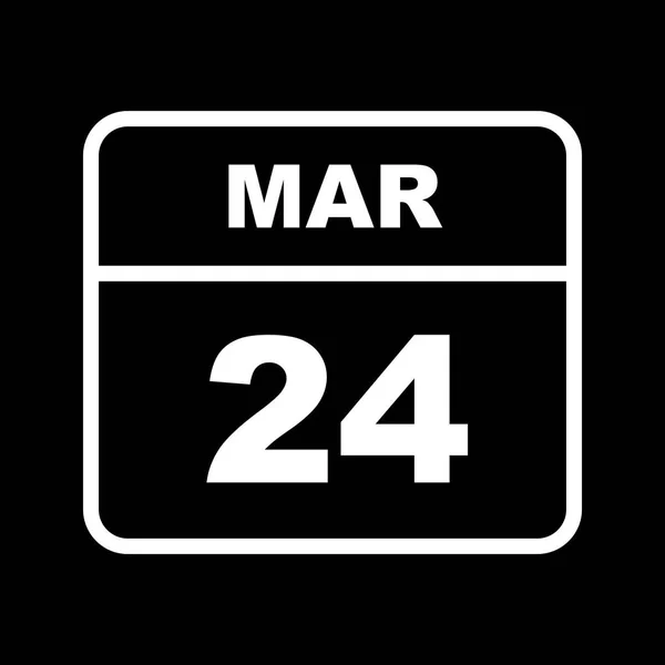 24 березня Дата в одноденному календарі — стокове фото