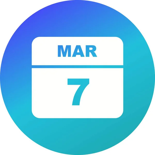 March 7th Date on a Single Day Calendar — Stock Photo, Image