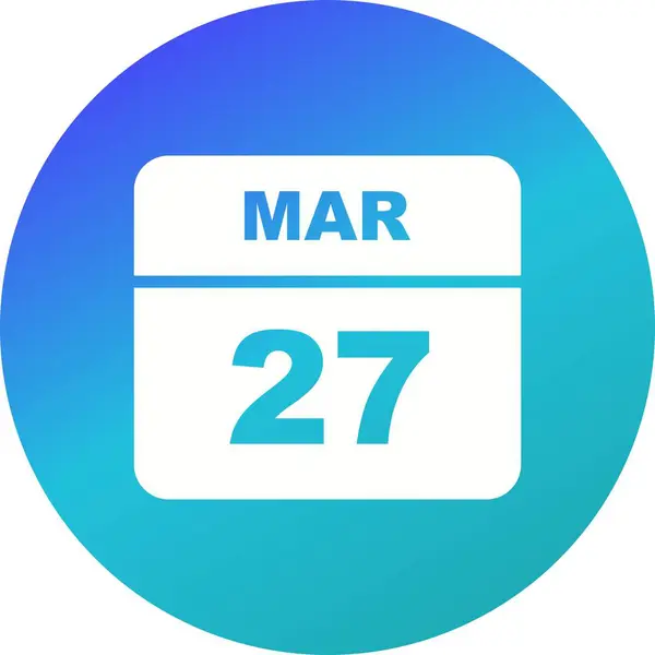 March 27th Date on a Single Day Calendar — Stock Photo, Image