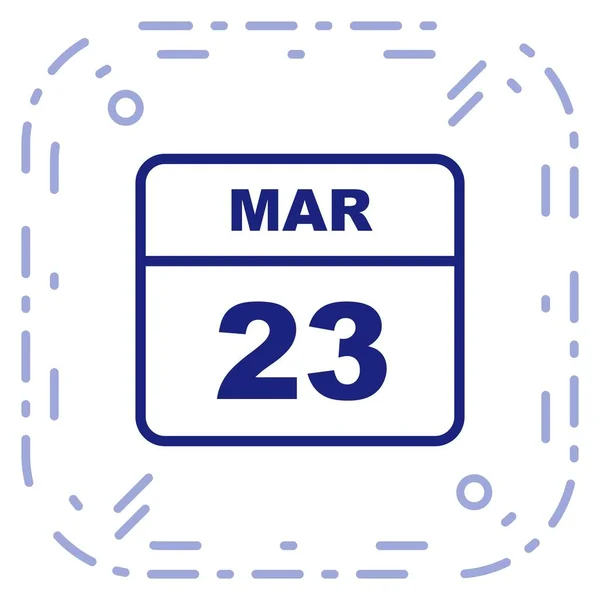 3月23日1日のカレンダー — ストック写真