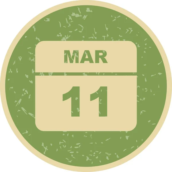 11th Μαρτίου ημερομηνία σε ημερολόγιο μίας ημέρας — Φωτογραφία Αρχείου