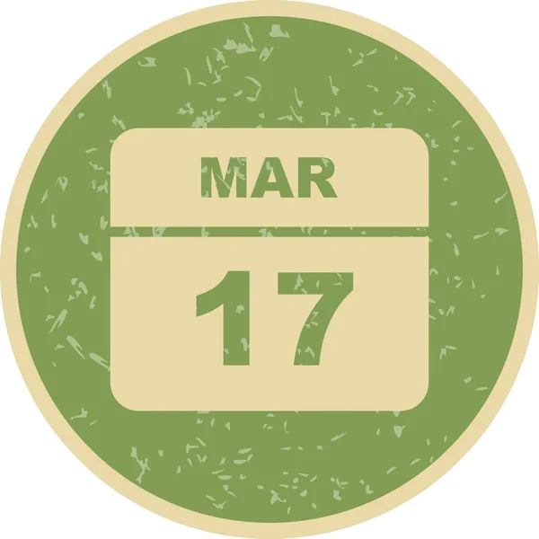 17 de marzo Fecha en un calendario de un solo día — Foto de Stock