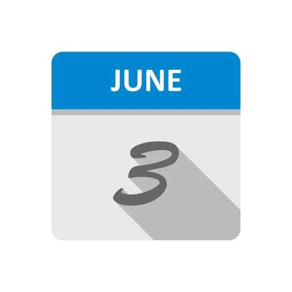 03 de junho Data em um calendário único dia — Fotografia de Stock