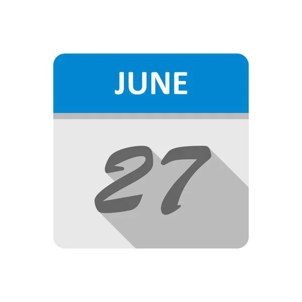 27 de junho Data em um calendário único dia — Fotografia de Stock