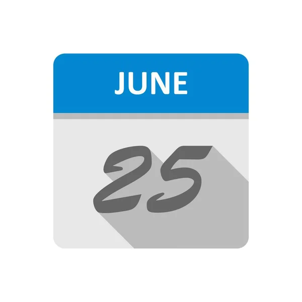 25 de junho Data em um calendário único dia — Fotografia de Stock