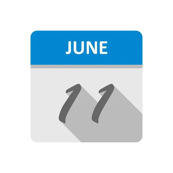 11 juni datum på en enda dag kalender — Stockfoto