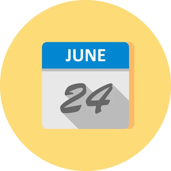 24. Juni Datum an einem einzigen Tag Kalender — Stockfoto