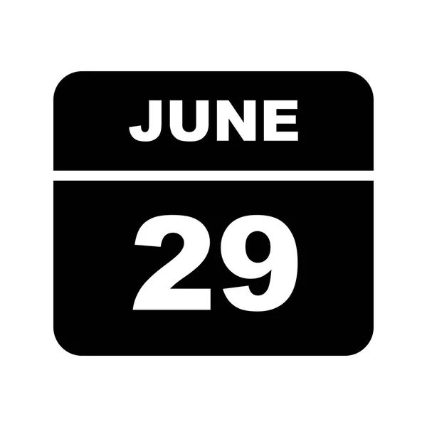 29th Ιουνίου ημερομηνία σε ημερολόγιο μίας ημέρας — Φωτογραφία Αρχείου
