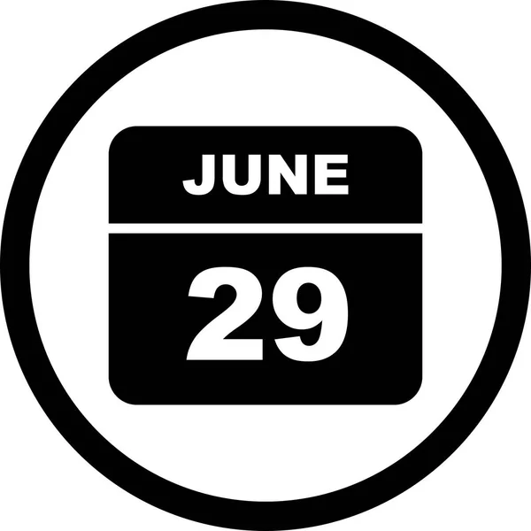 June 29th Date on a Single Day Calendar — Stock Photo, Image