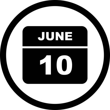 10 Haziran tarihinde tek bir gün takvimi