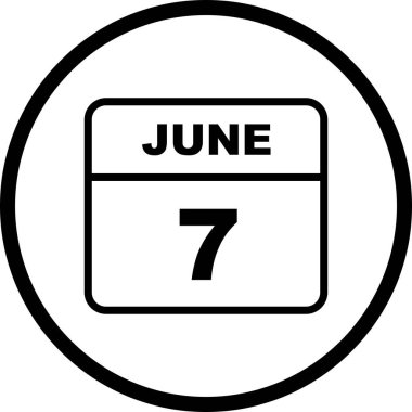 7 Haziran Tarih tek günlük takvim