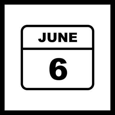 6 Haziran tarihinde tek bir gün takvimi